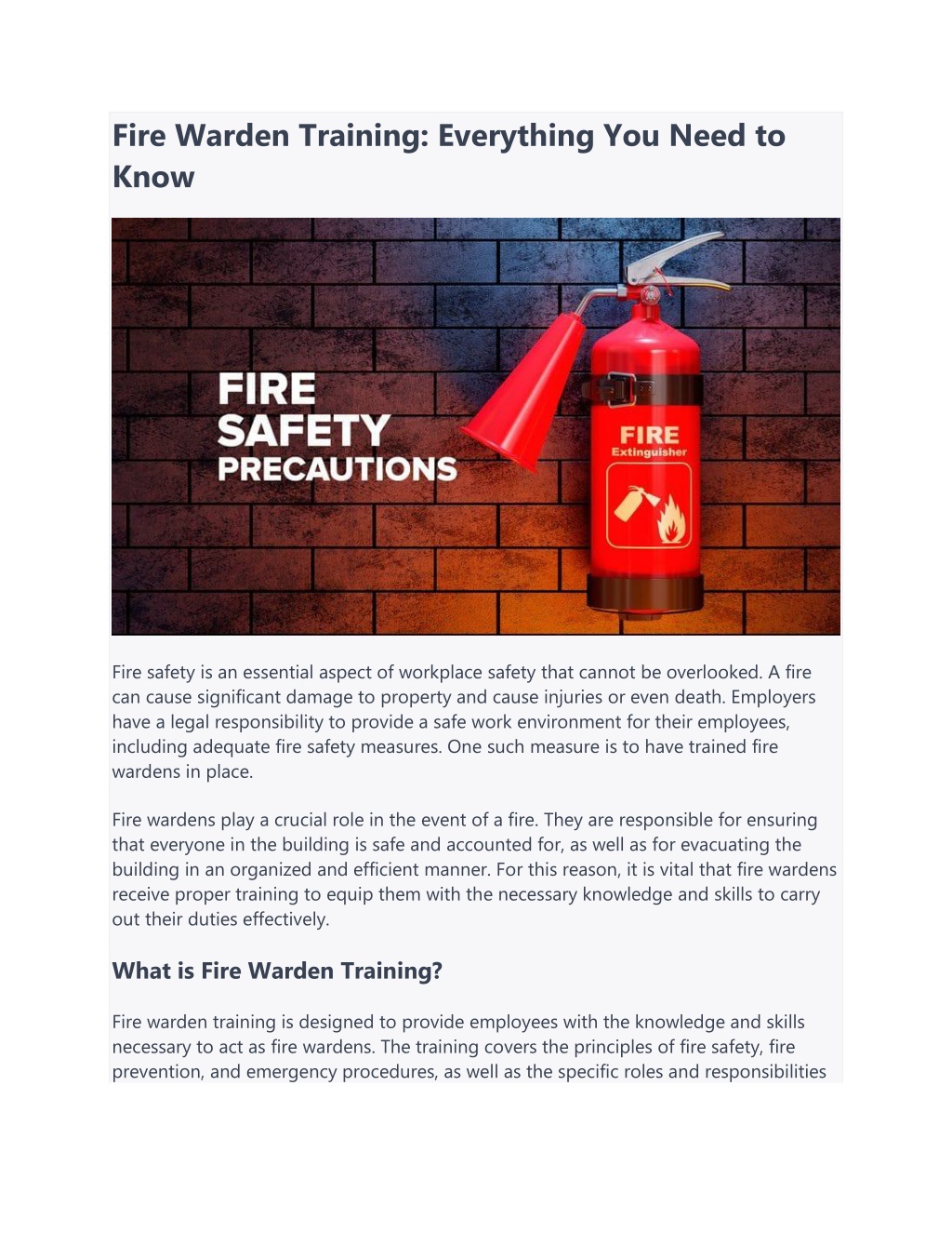 fire warden powerpoint training presentation