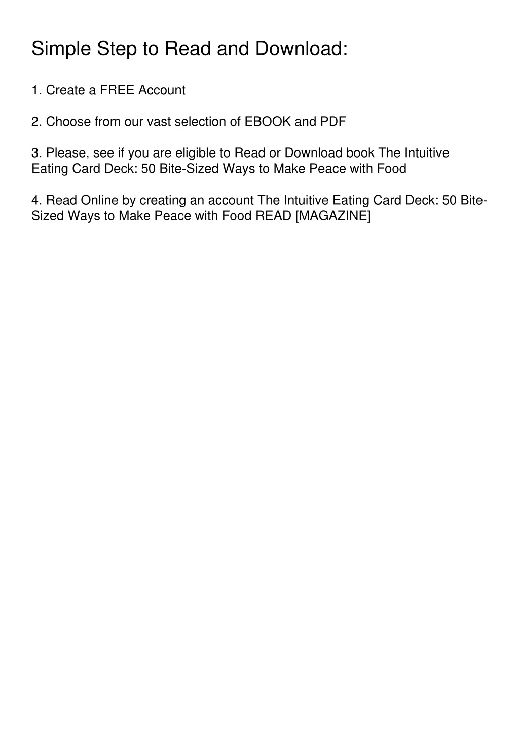 PPT - get (pdf) ‹download› The Intuitive Eating Card Deck: 50 Bite ...
