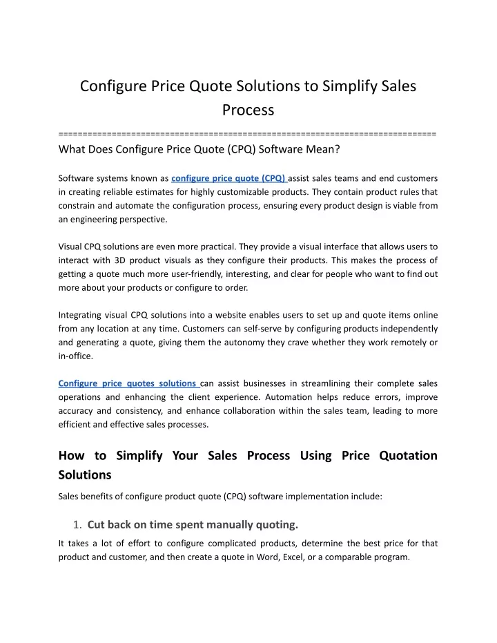 PPT - Configure Price Quote Solutions To Simplify Sales Process ...