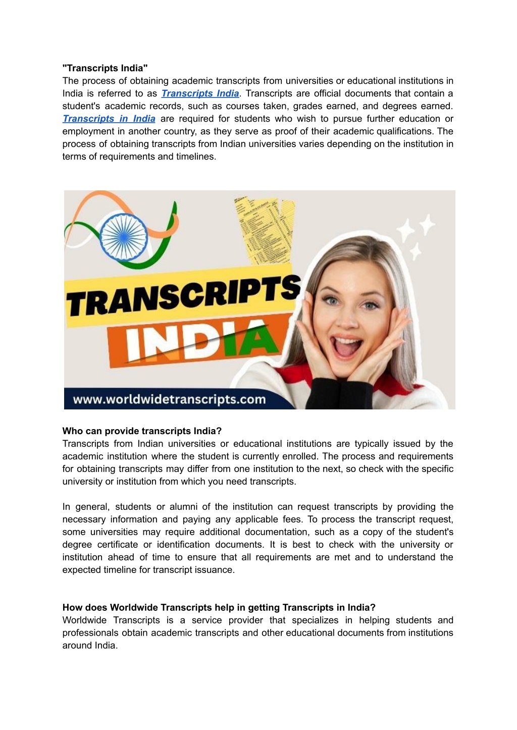 PPT - How To Get Transcripts In India - Worldwide Transcripts ...