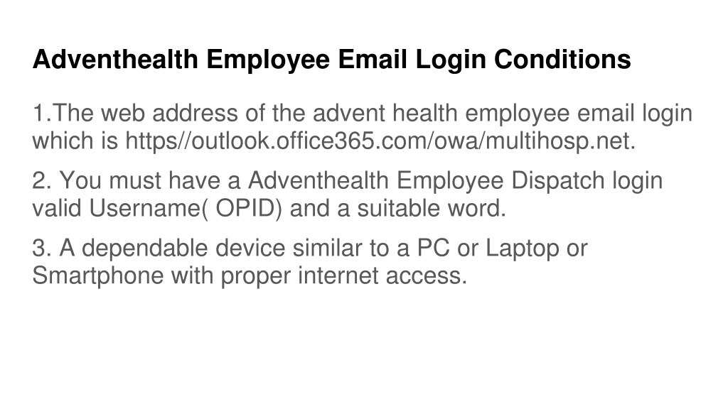 PPT How to login into AdventHealth Employee Email Account_ PowerPoint