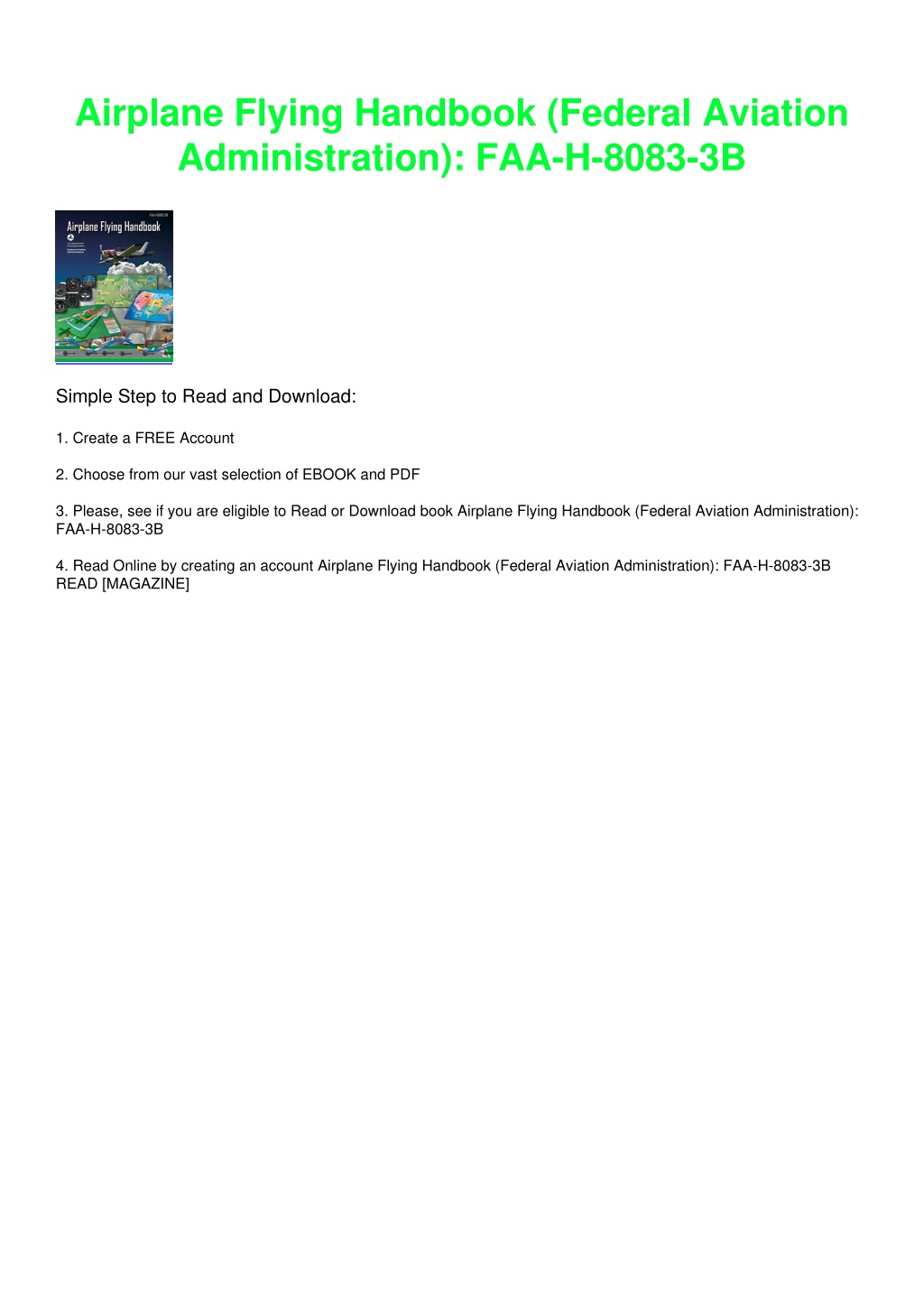 PPT - PDF/READ Airplane Flying Handbook (Federal Aviation ...