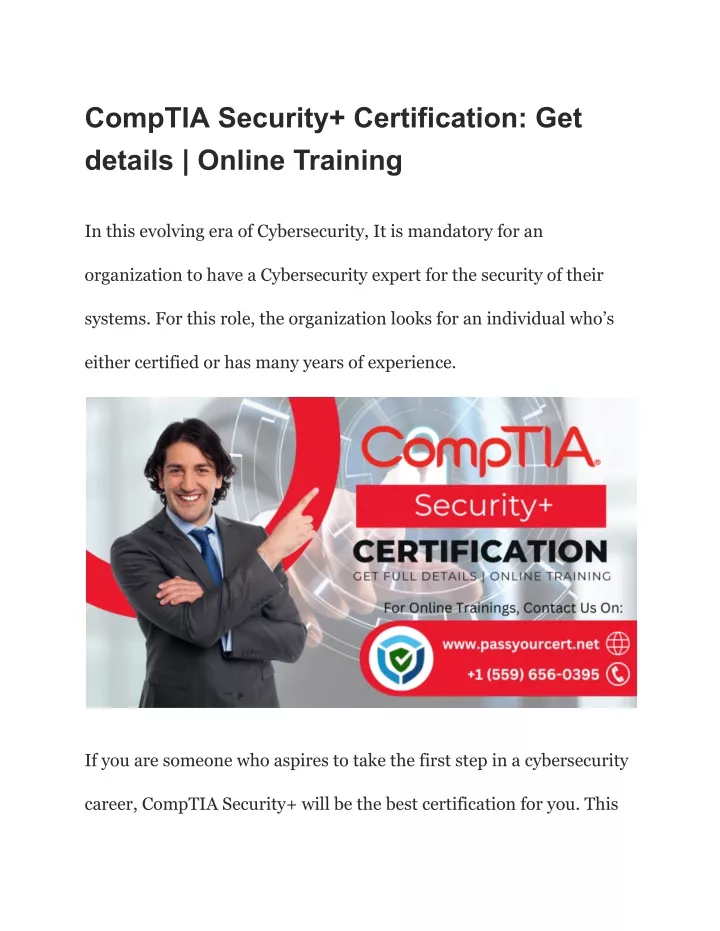 PPT - CompTIA Security Certification Get Details & Online Training ...