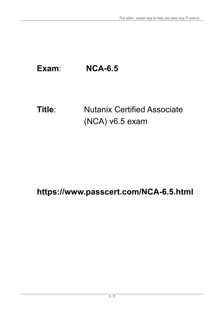 NCA-6.5 Prüfungen