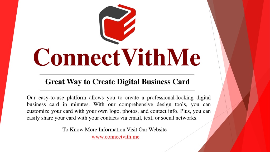 PPT - Create Custom Digital Visiting Cards and Business Card -  ConnectVithMe PowerPoint Presentation - ID:11990538