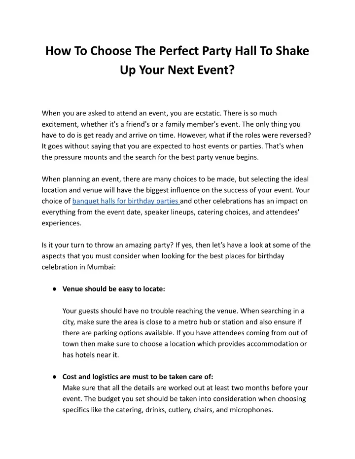 ppt-how-to-choose-the-perfect-party-hall-to-shake-up-your-next-event-powerpoint-presentation