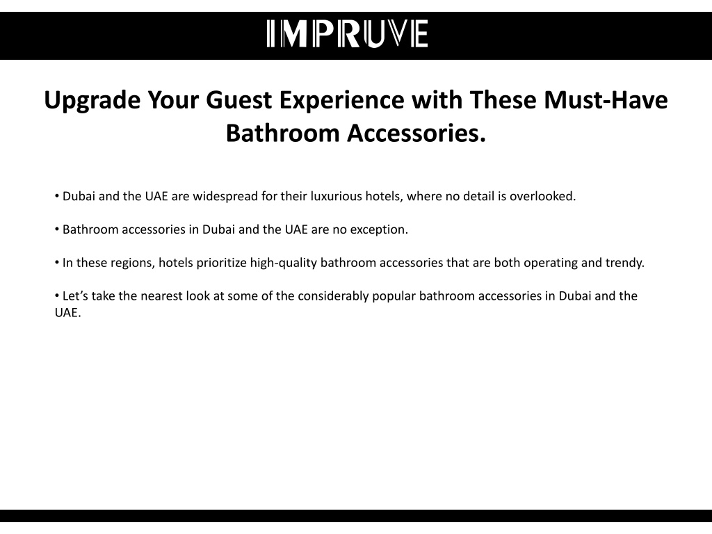 PPT Importance of hotel bathroom accessories In the Hospitality