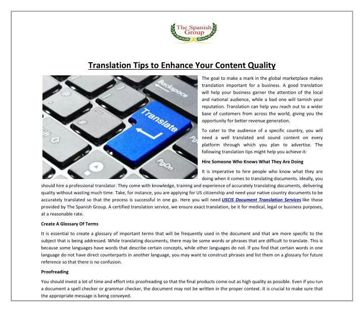 PPT - Translation Tips To Enhance Your Content Quality PowerPoint ...