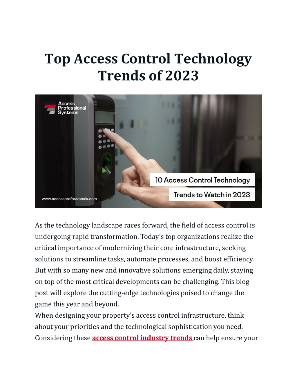 PPT - Top Access Control Technology Trends Of 2023 PowerPoint ...