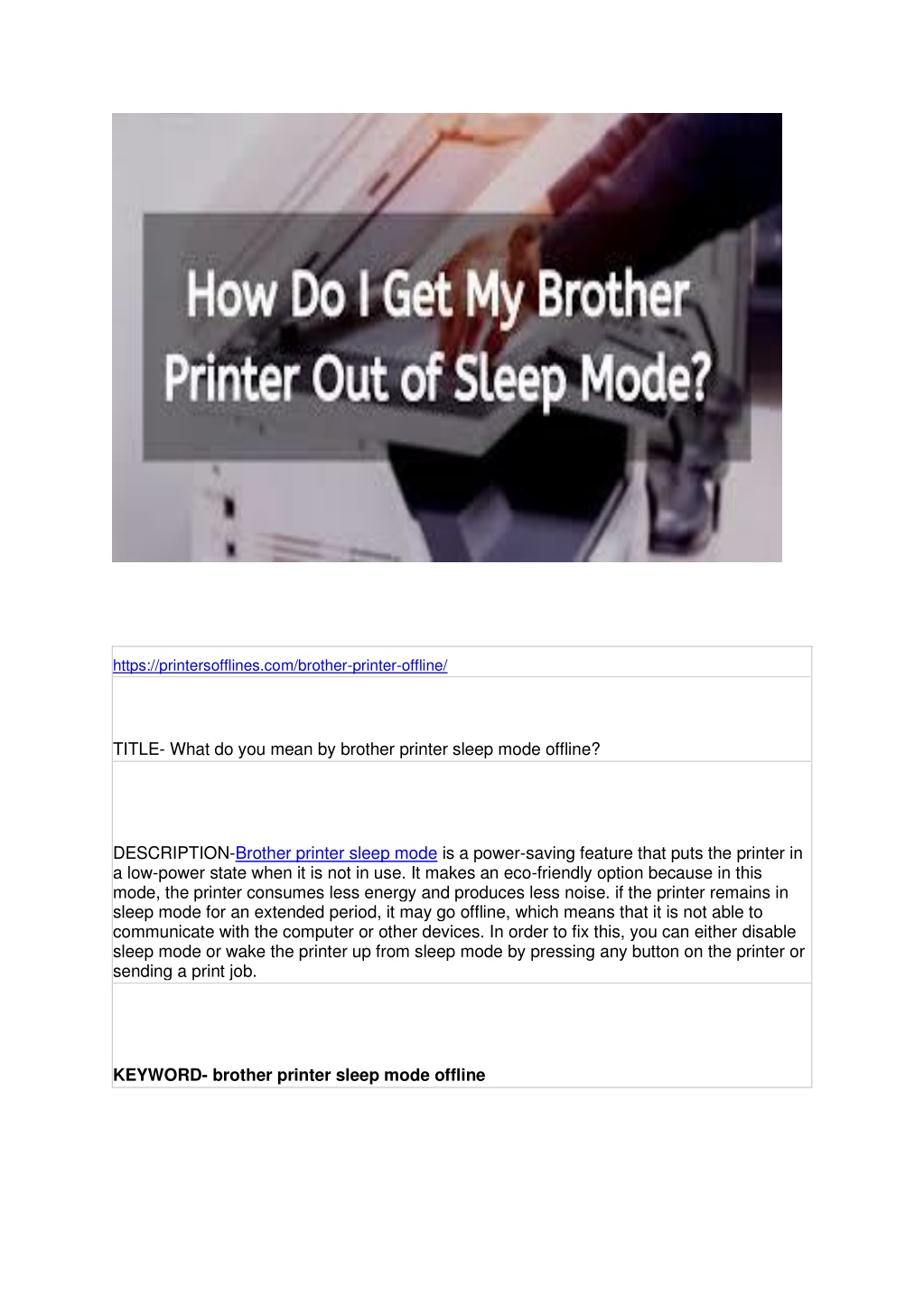 PPT What do you mean by brother printer sleep mode? PowerPoint