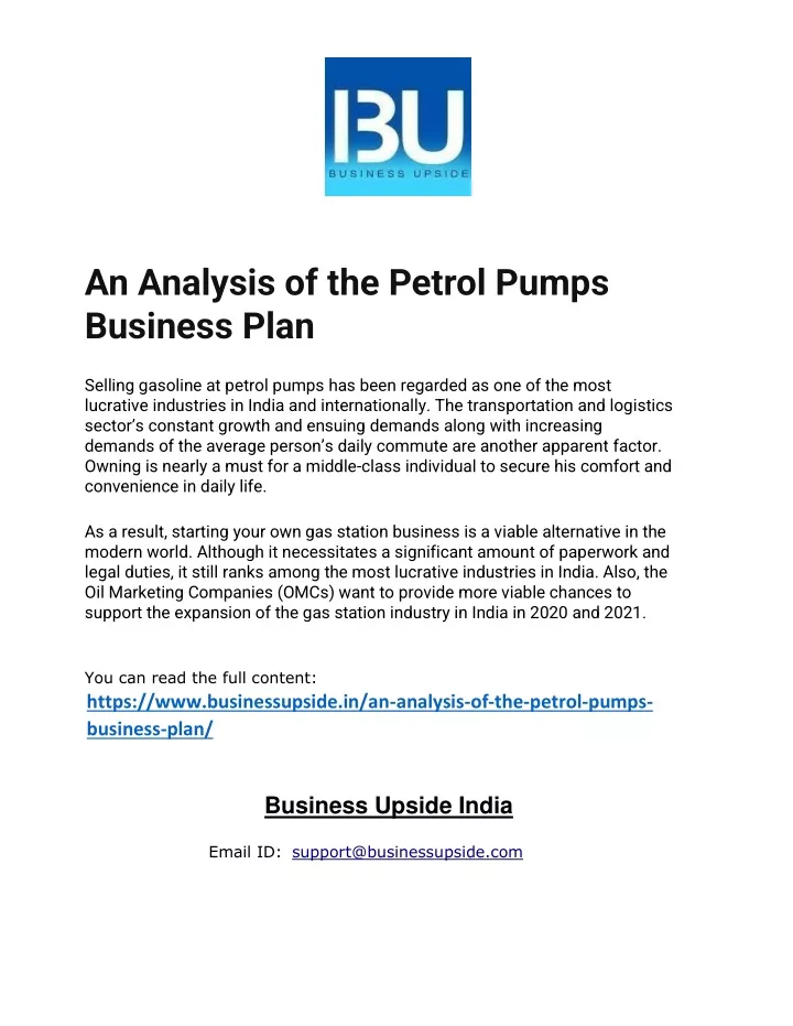 business plan of petrol pump