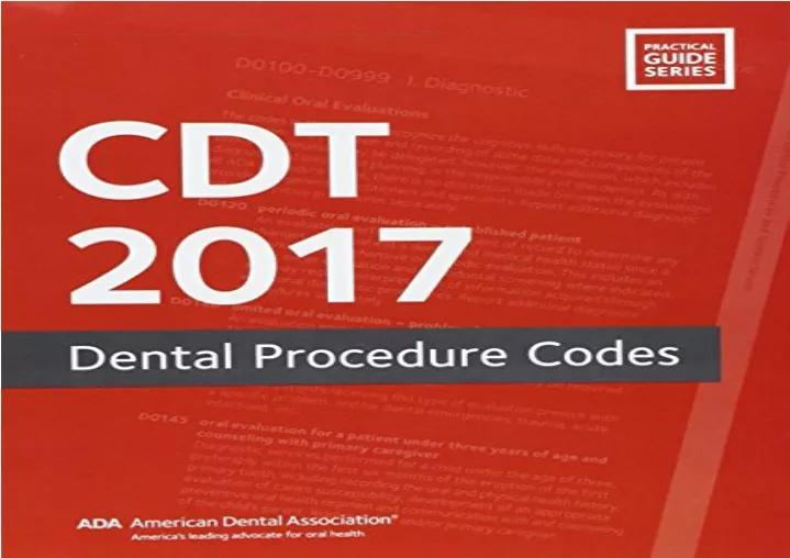 PPT [EBOOK] DOWNLOAD CDT 2017 Dental Procedure Codes PowerPoint