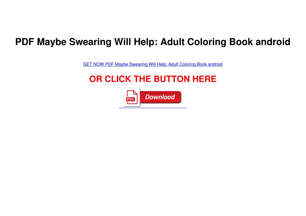 PPT PDF Maybe Swearing Will Help Adult Coloring Book android