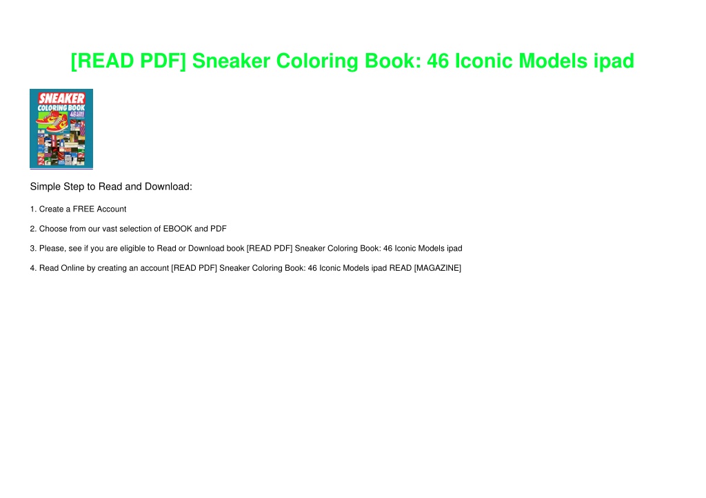 PPT - [READ PDF] Sneaker Coloring Book: 46 Iconic Models ipad ...