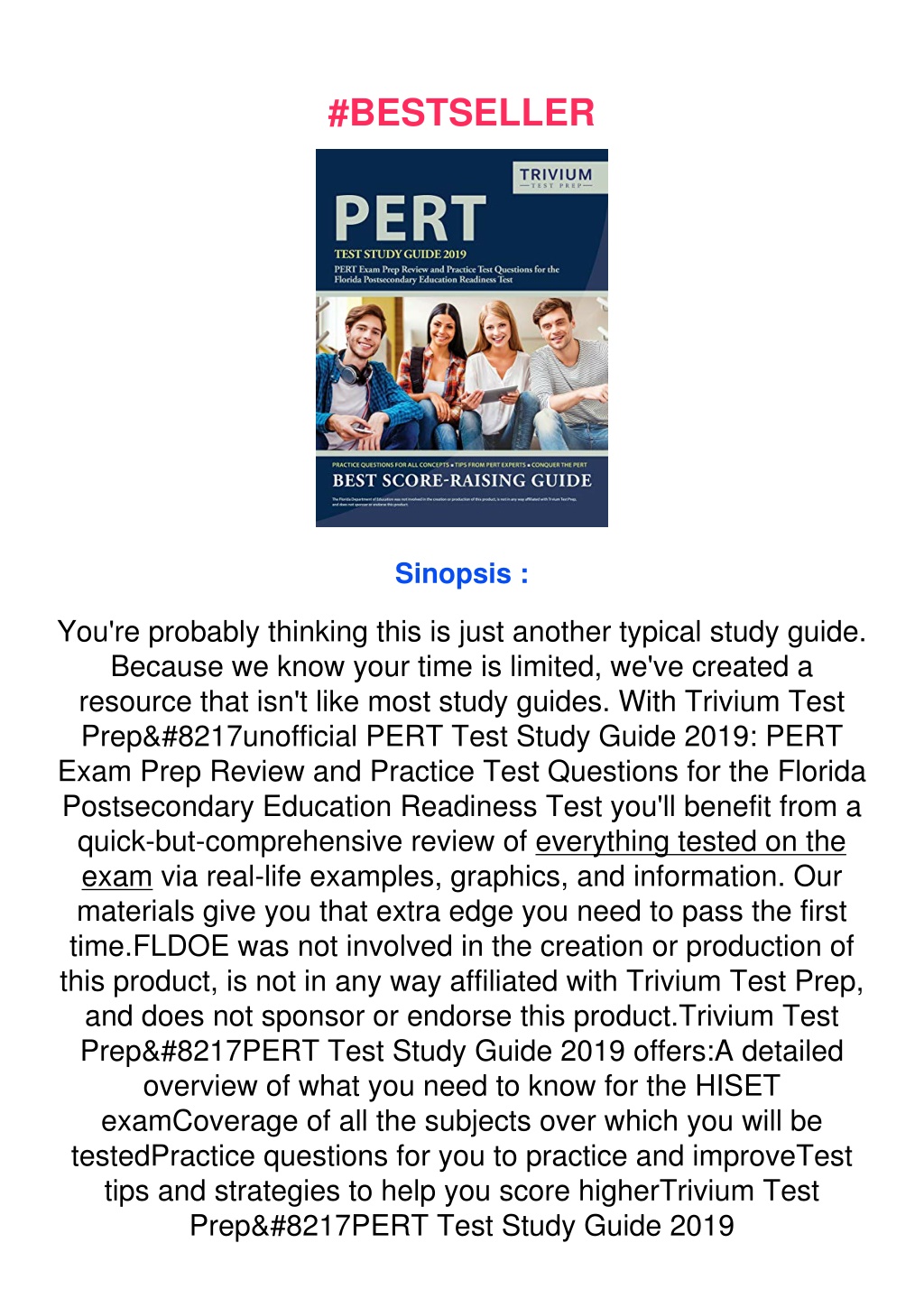 pert test study guide