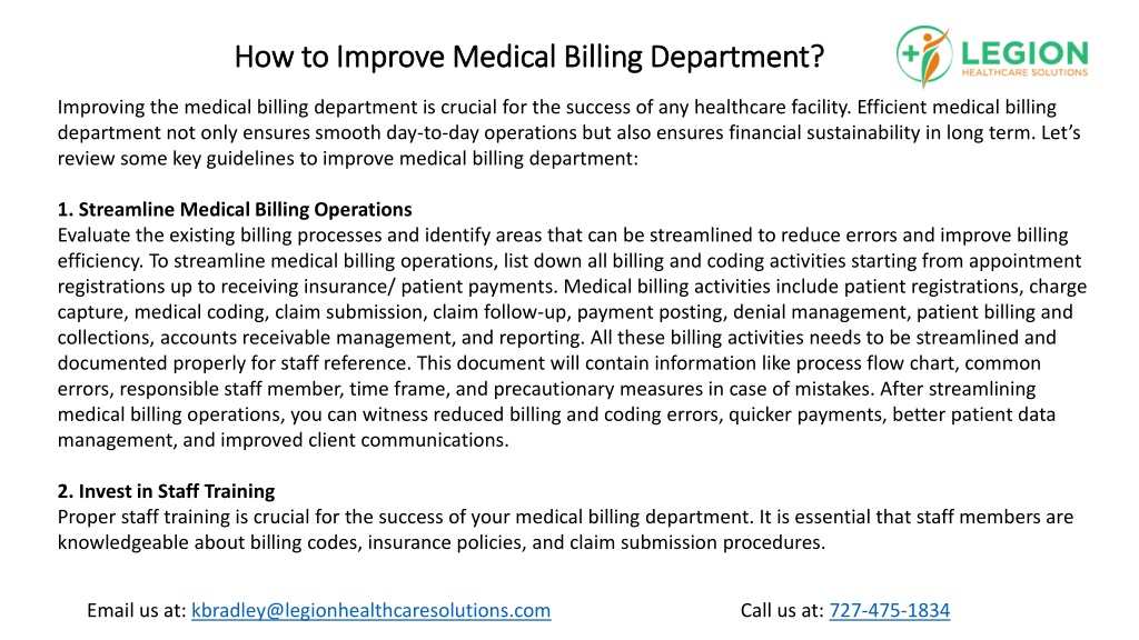 PPT - How to Improve Medical Billing Department PowerPoint Presentation ...