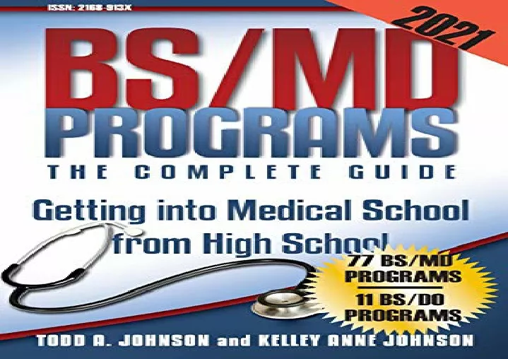 PPT DOWNLOAD BOOK [PDF] BS/MD ProgramsThe Complete Guide Getting