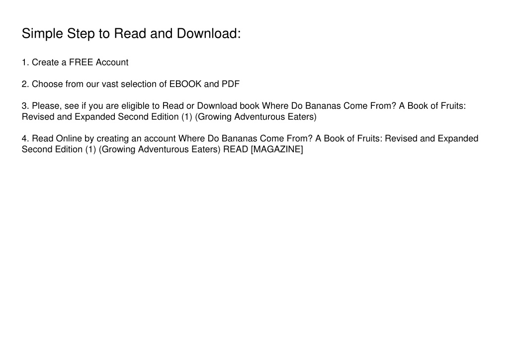 Ppt download book pdf where do bananas come from a book of fruits
