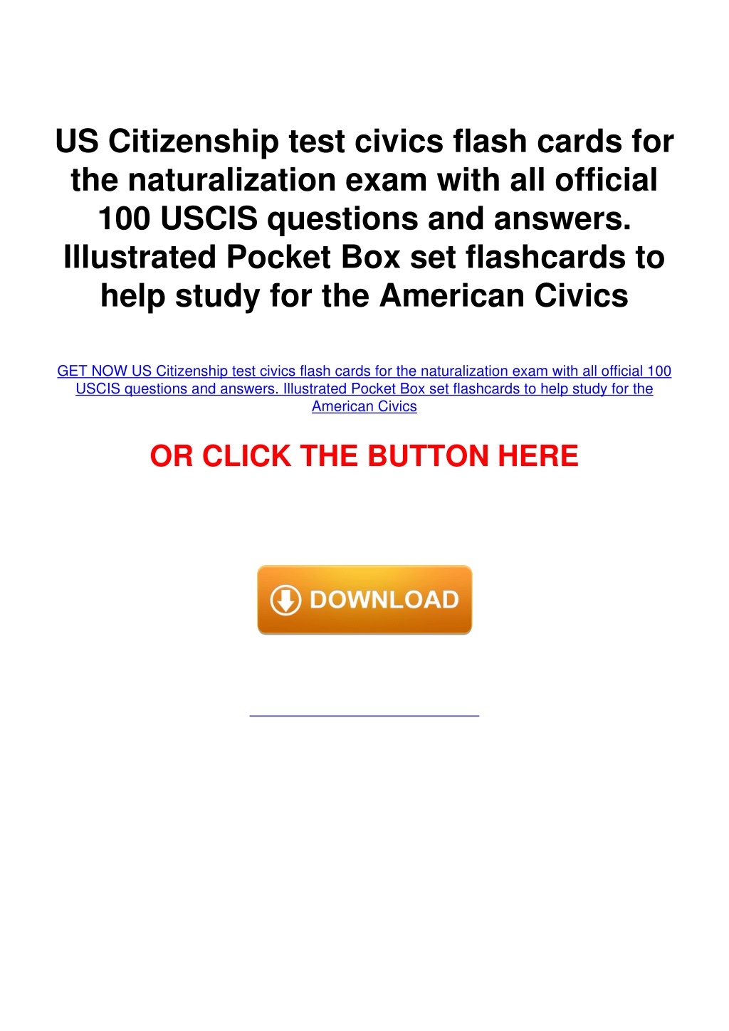 PPT (PDF/DOWNLOAD) US Citizenship test civics flash cards for the