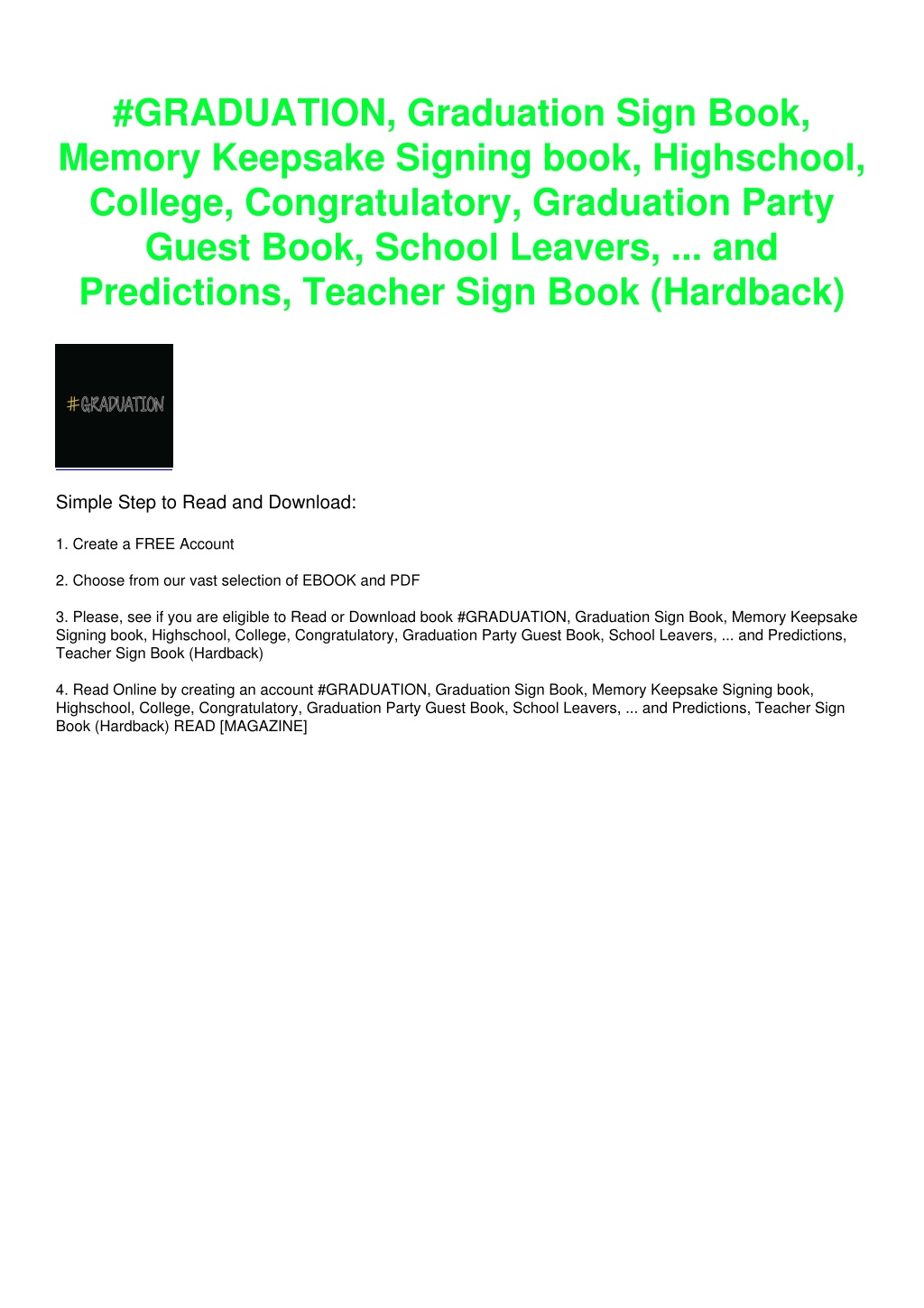 PPT - (PDF/DOWNLOAD) #GRADUATION, Graduation Sign Book, Memory Keepsake ...