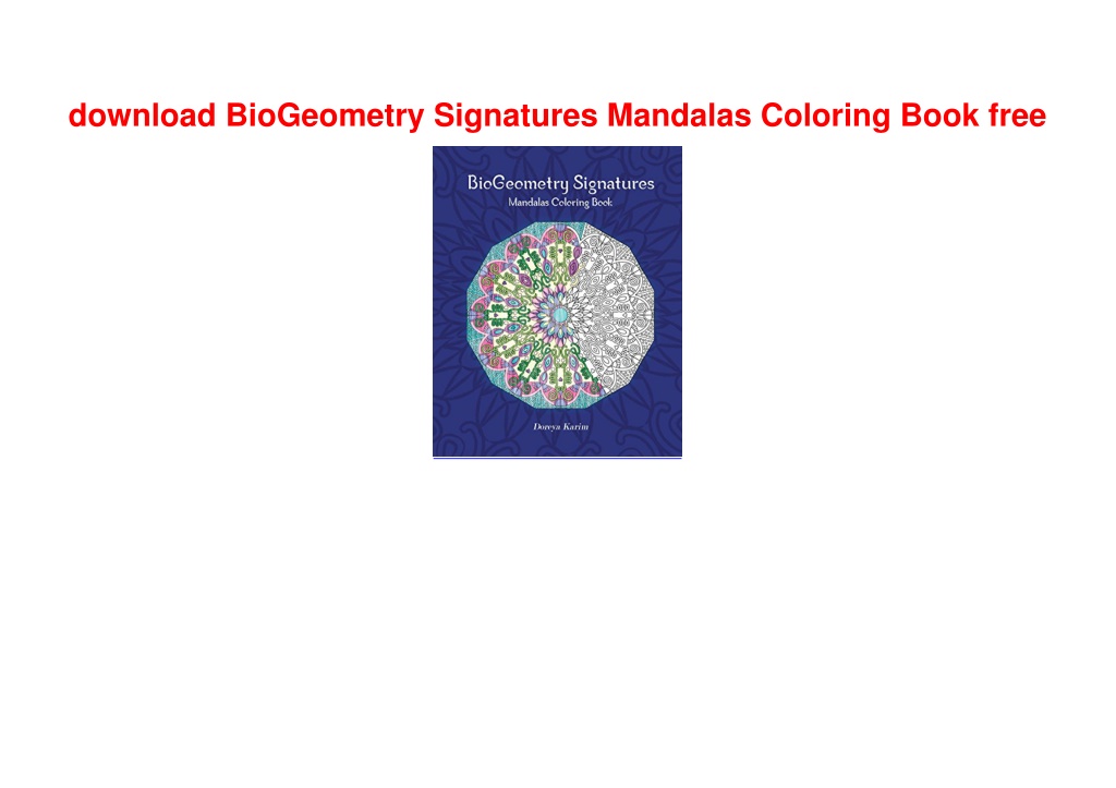 PPT download BioGeometry Signatures Mandalas Coloring Book free