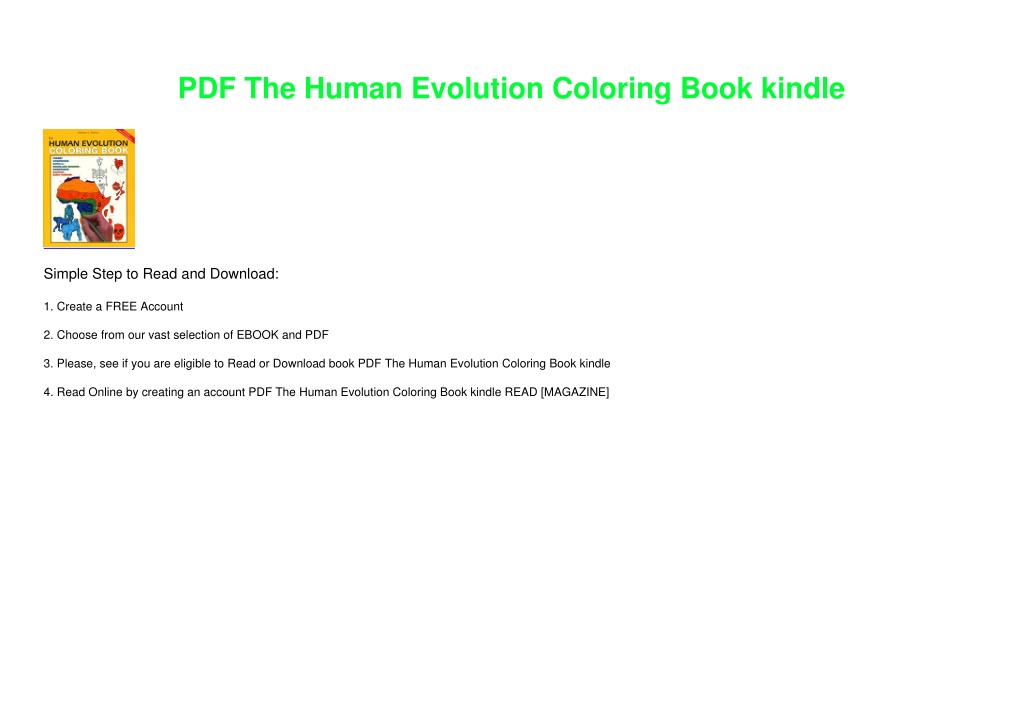 PPT PDF The Human Evolution Coloring Book kindle PowerPoint