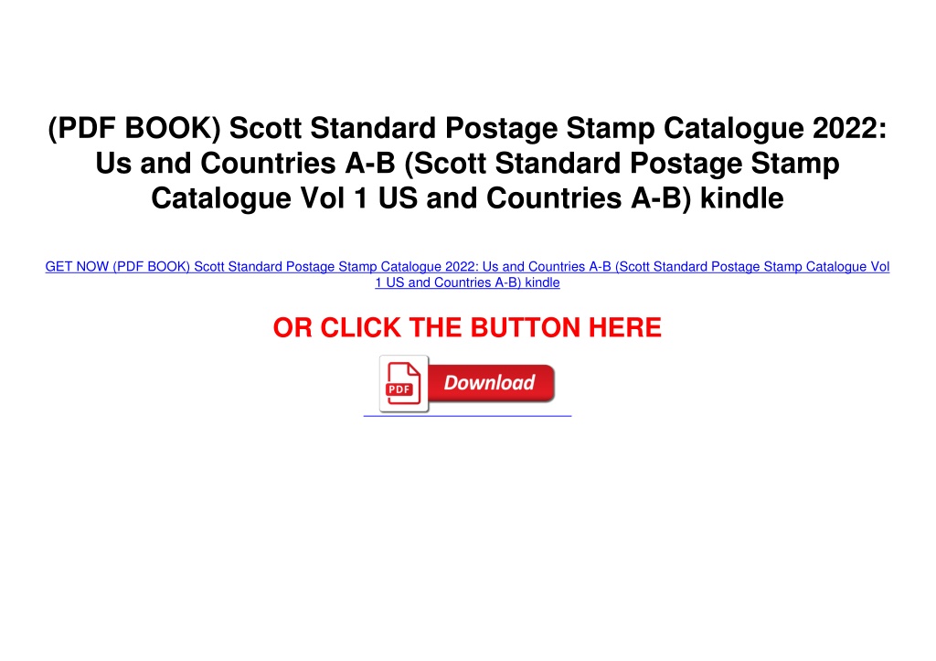 PPT - (PDF BOOK) Scott Standard Postage Stamp Catalogue 2022: Us And ...