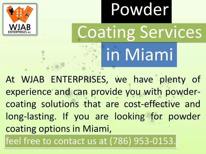 PPT Powder Coating Services in Miami PowerPoint Presentation, free