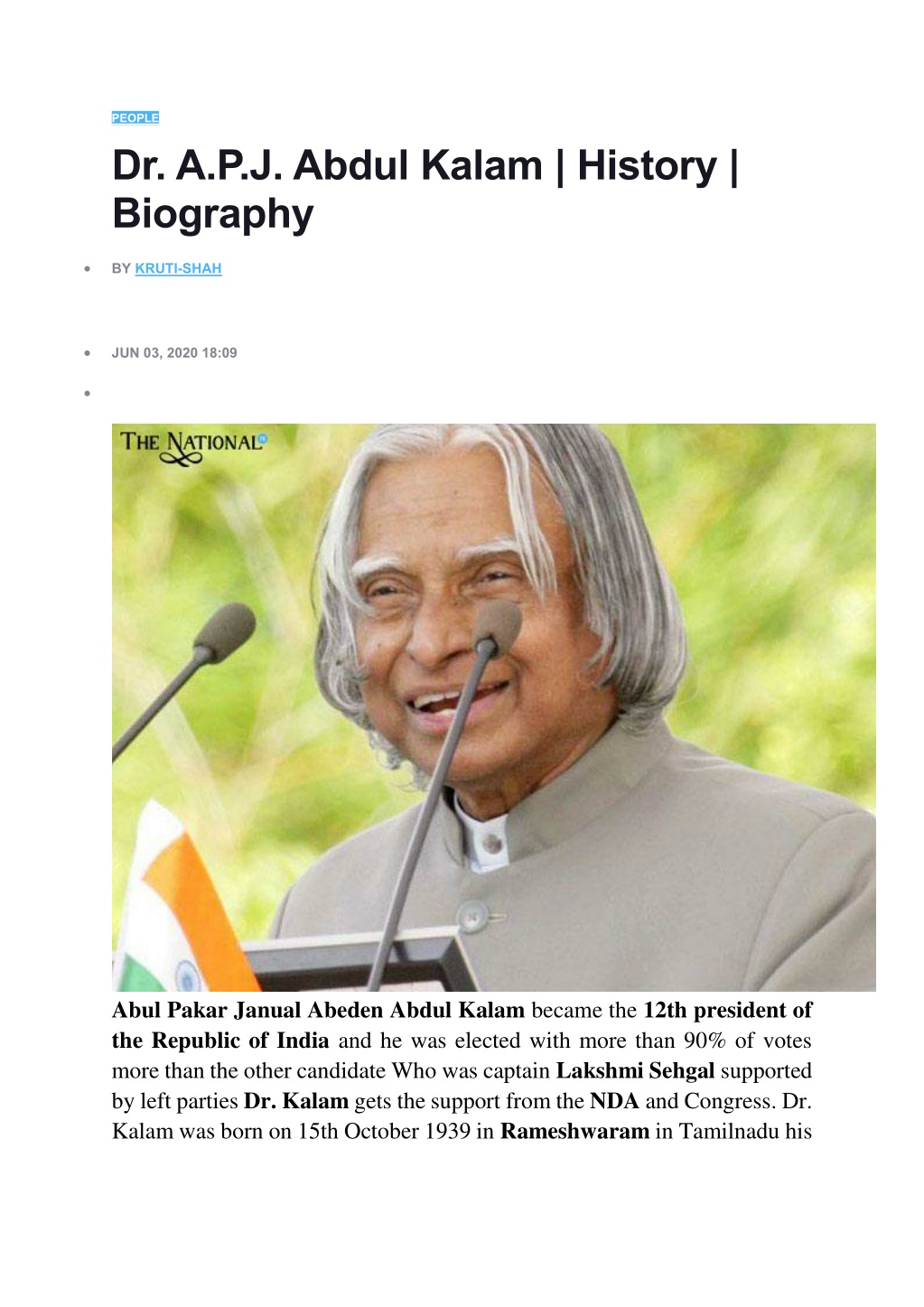 apj abdul kalam biography presentation