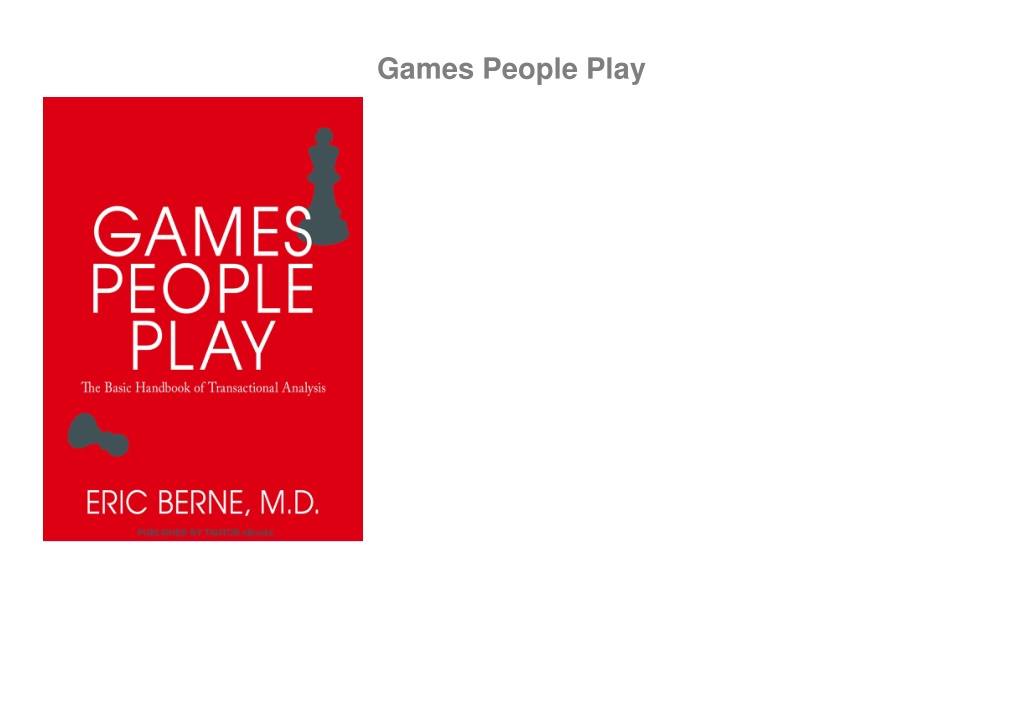 PPT - ^read online (pdf) Games People Play PowerPoint Presentation ...