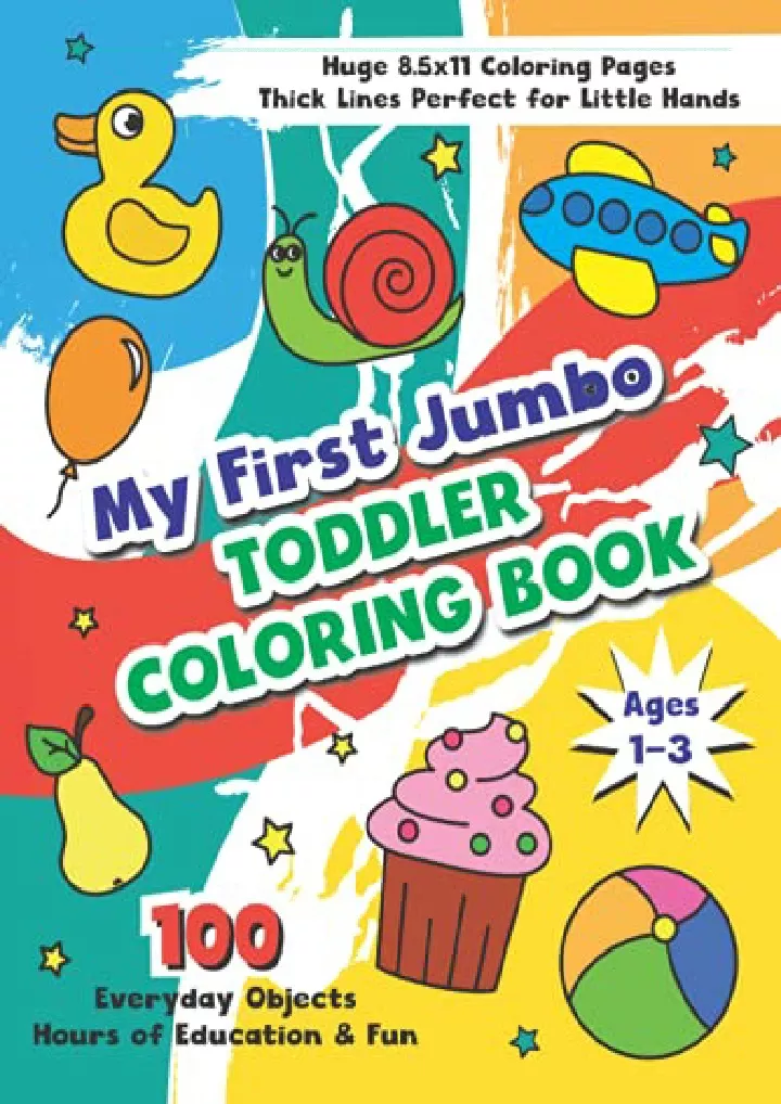 PPT (PDF/DOWNLOAD) My First Toddler Coloring Book Ages 13 JUMBO