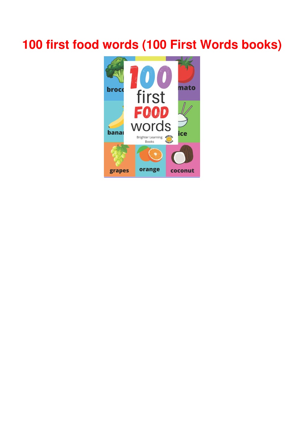 PPT - _PDF_ 100 first food words (100 First Words books) PowerPoint ...