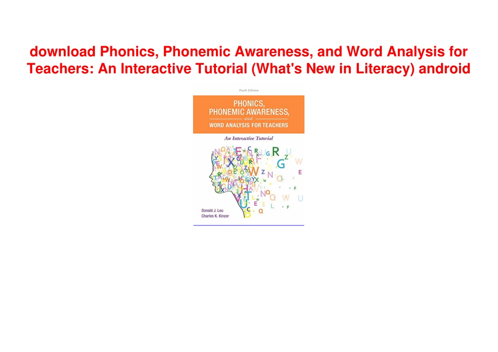 PPT - Download Phonics, Phonemic Awareness, And Word Analysis For ...