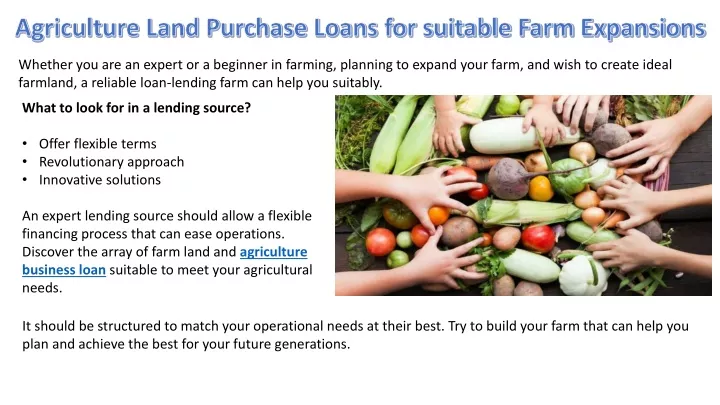 ppt-agriculture-land-purchase-loans-for-suitable-farm-expansions