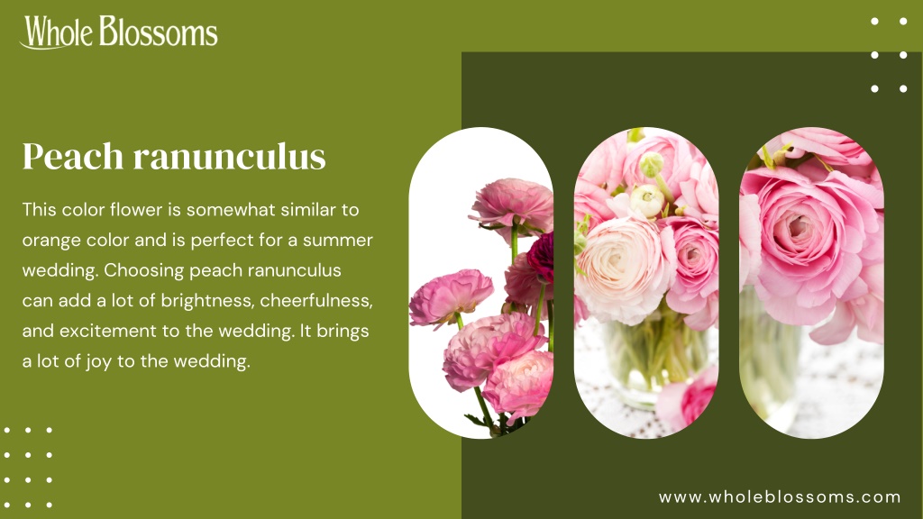 Peach Ranun PPT - The Ultimate Guide to Choosing Summer Wedding Flowers PowerPoint ...