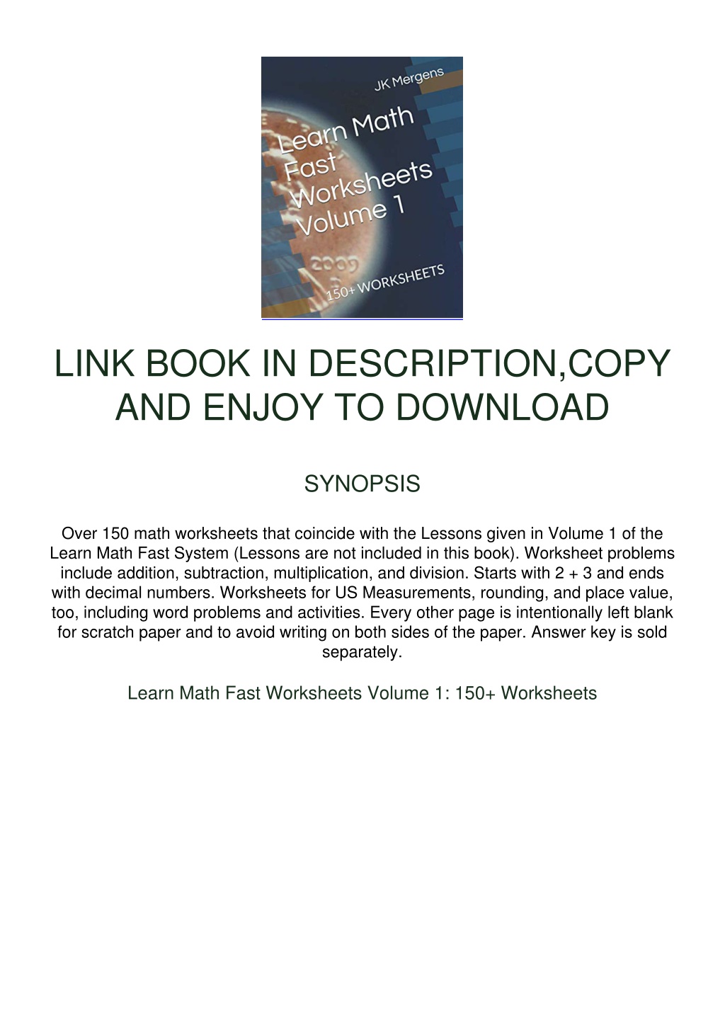 ppt-pdf-download-learn-math-fast-worksheets-volume-1-150
