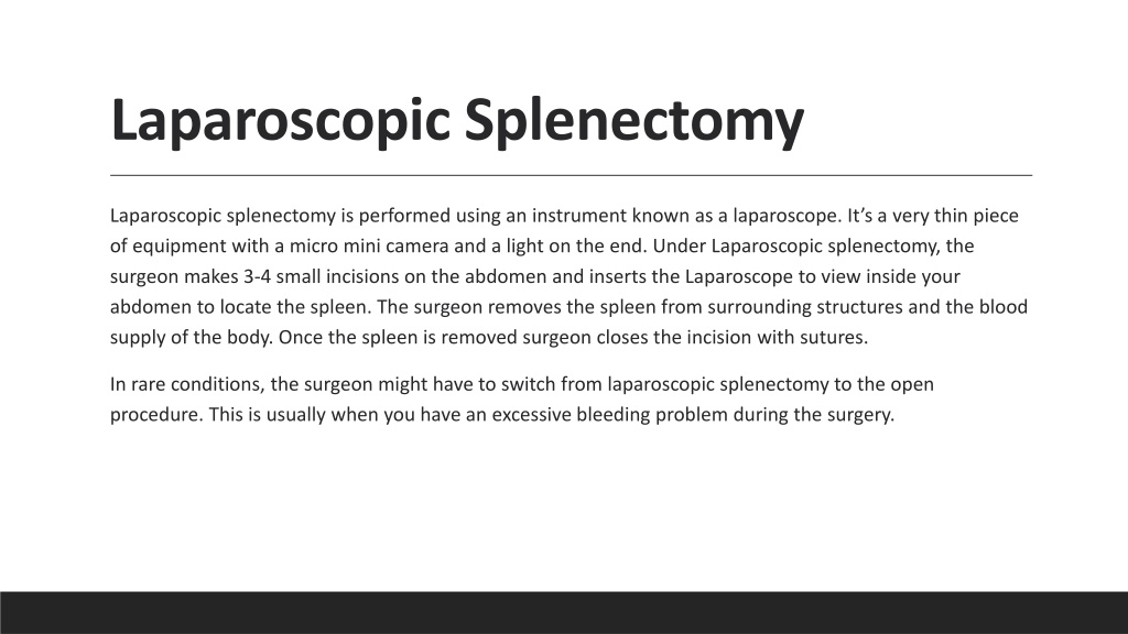 PPT - Why Laparoscopic Splenectomy is required PowerPoint Presentation ...