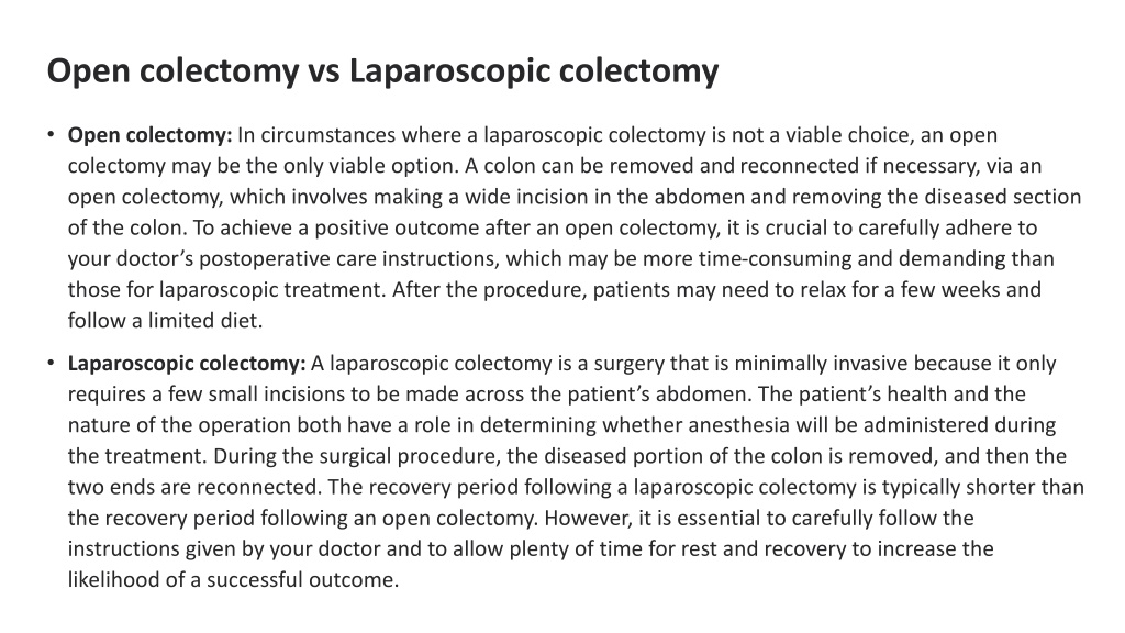 PPT - Understanding the Colectomy Procedure PowerPoint Presentation ...