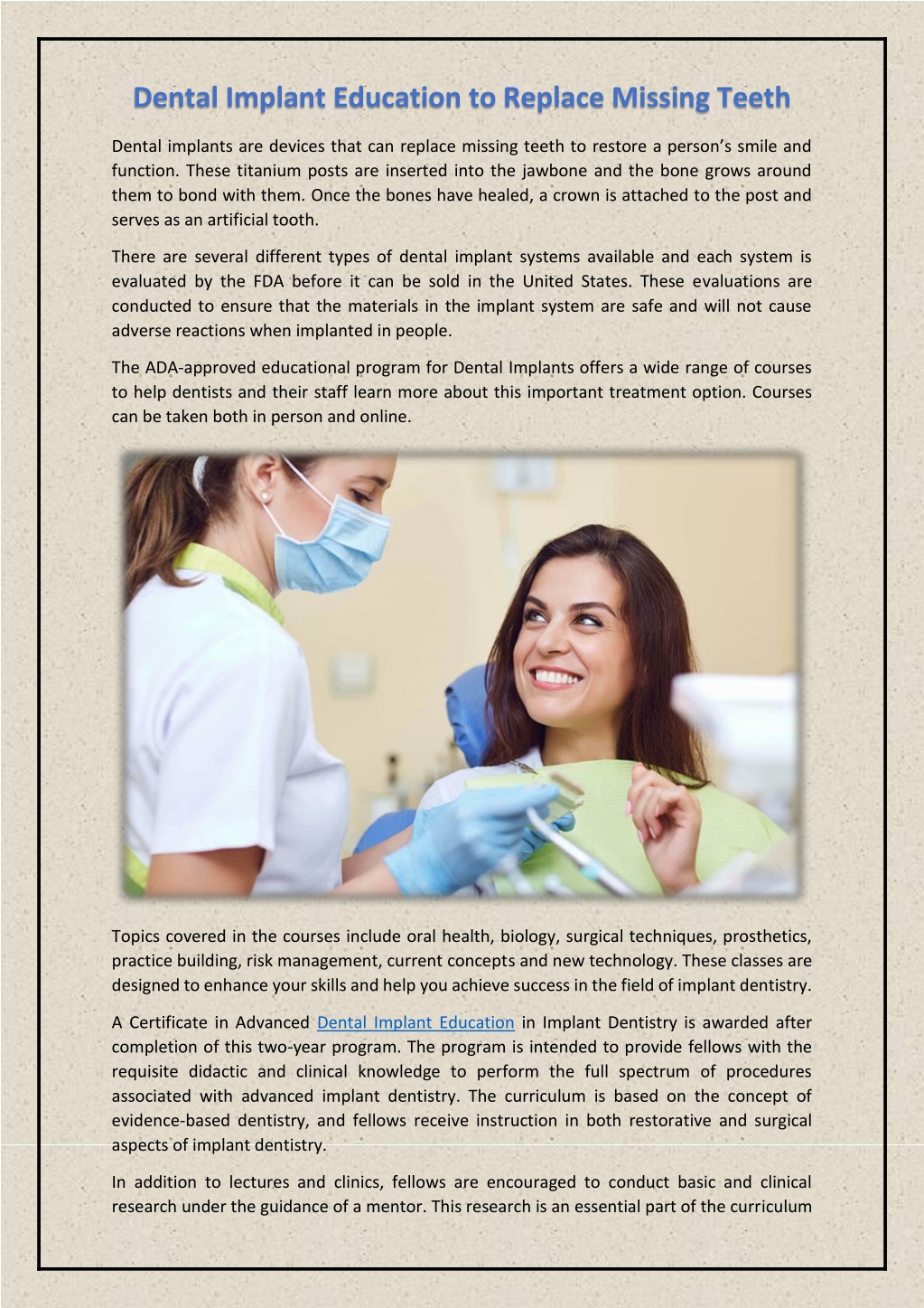 PPT - Dental Implant Education to Replace Missing Teeth PowerPoint ...