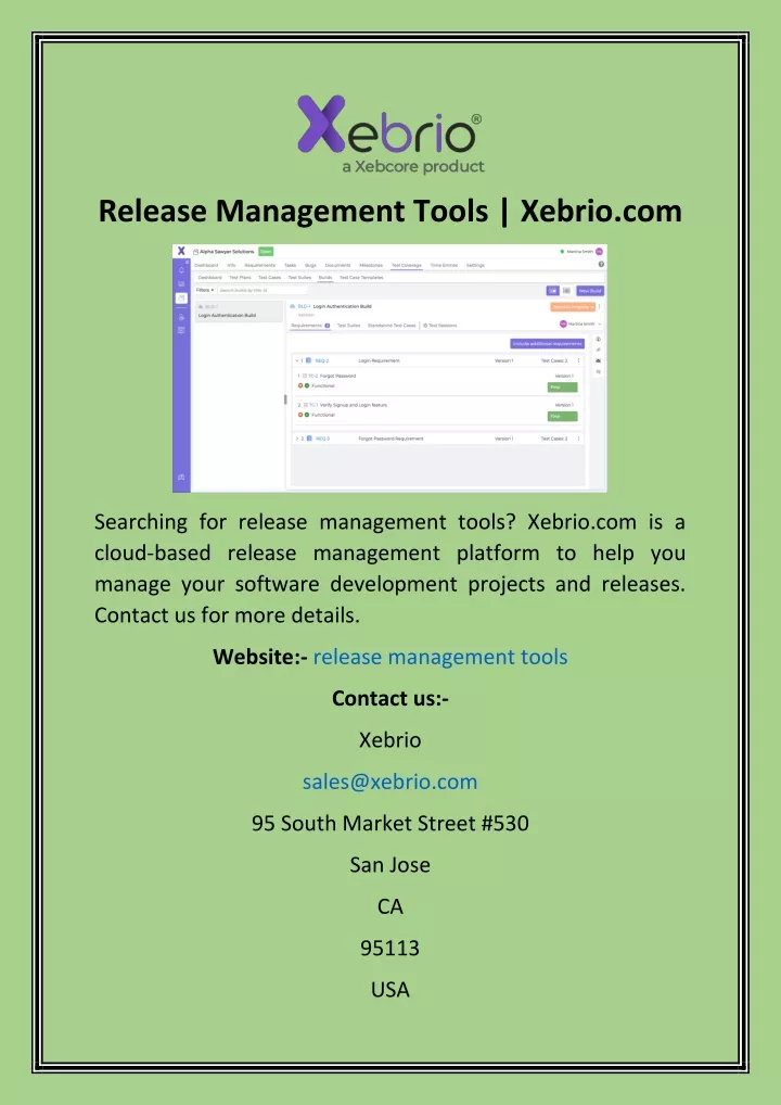 PPT Release Management Tools Xebrio PowerPoint Presentation Free Ppt release management tools xebrio powerpoint presentation free