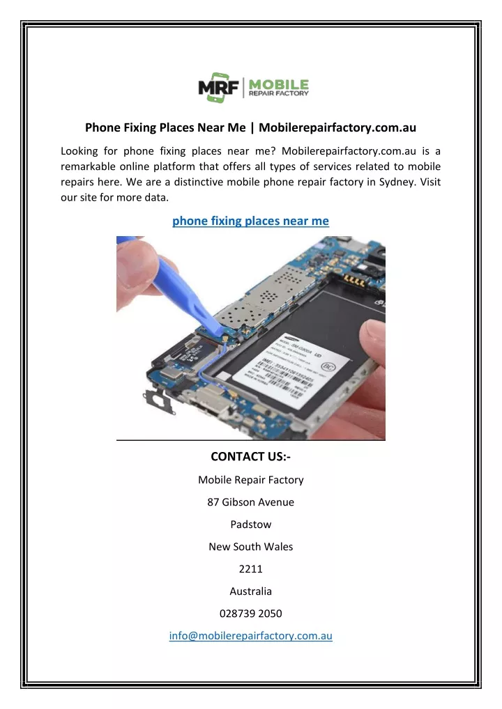 PPT Phone Fixing Places Near Me PowerPoint