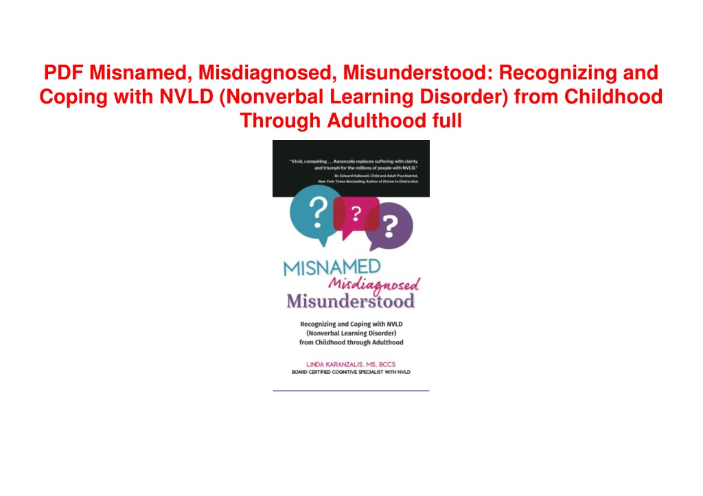 PPT - PDF Misnamed, Misdiagnosed, Misunderstood: Recognizing And Coping ...