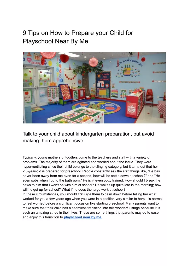 PPT 9 Tips on How to Prepare your Child for Playschool Near By Me (1