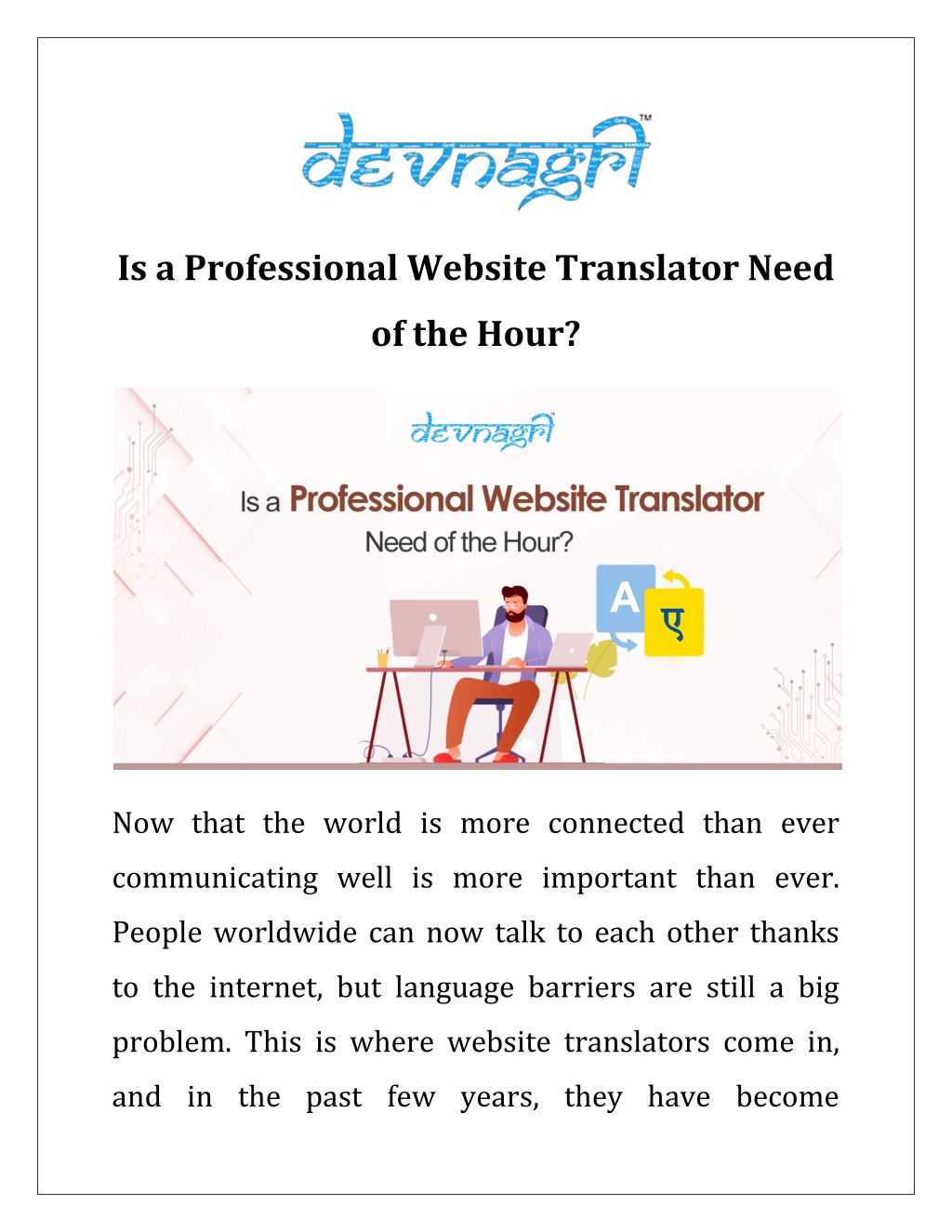 PPT - Is a Professional Website Translator Need of the Hour? PowerPoint ...