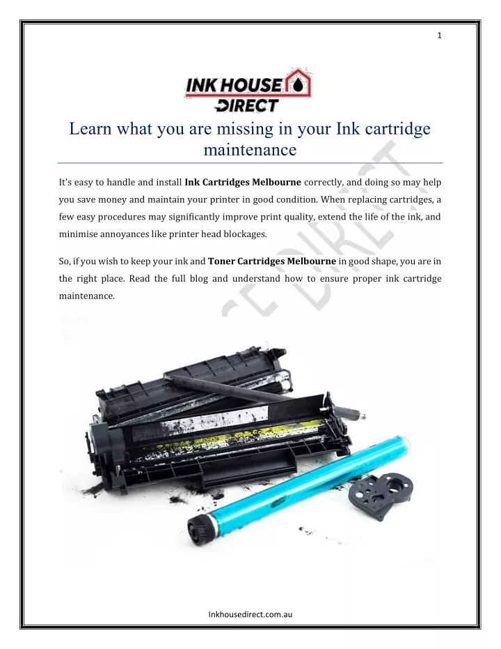 PPT Learn what you are missing in your Ink cartridge maintenance