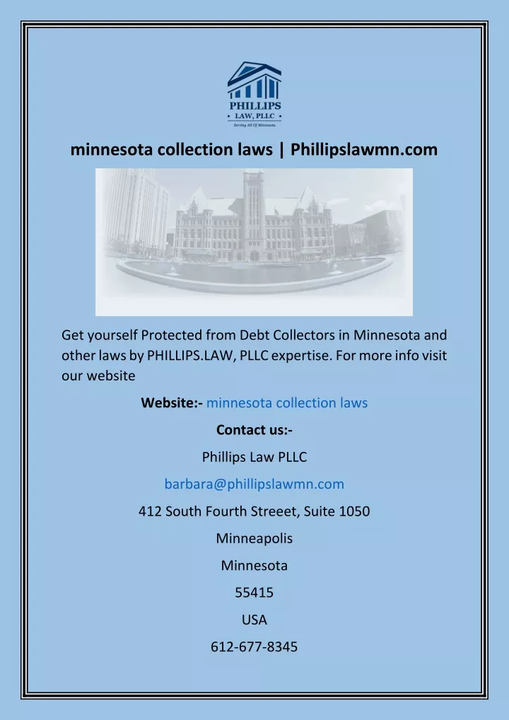 PPT minnesota collection laws Phillipslawmn PowerPoint Presentation