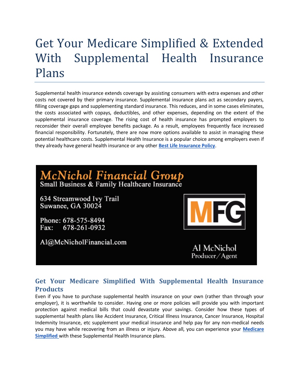 PPT - Get Your Medicare Simplified & Extended With Supplemental Health ...
