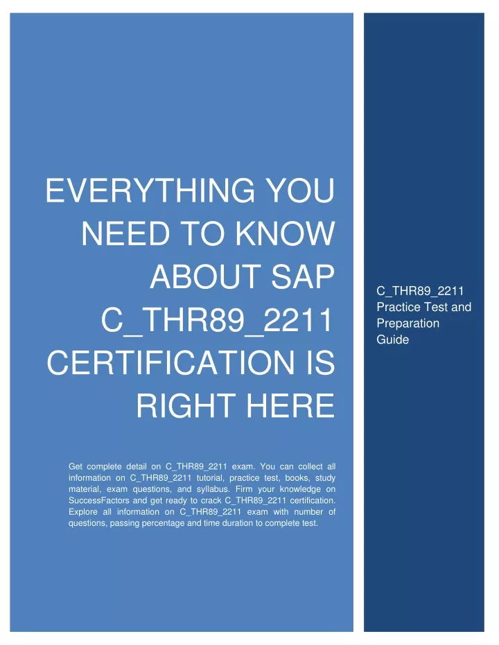 PPT - Everything you need to know about SAP C_THR89_2211 Certification 