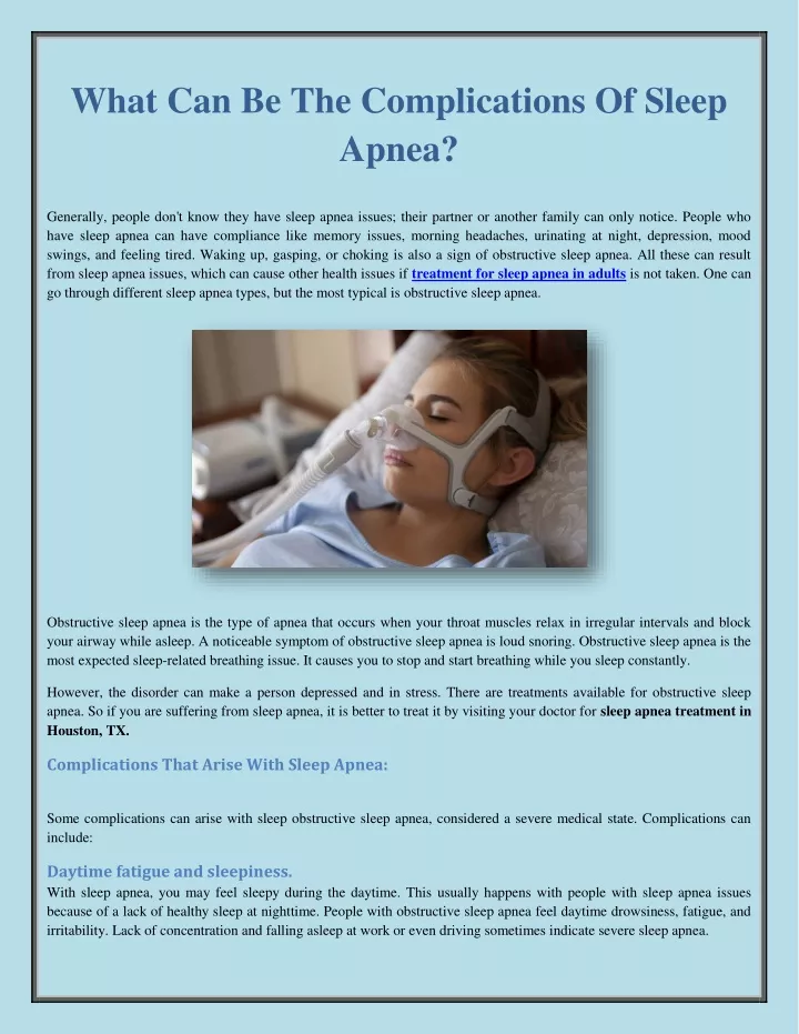 Ppt What Can Be The Complications Of Sleep Apnea Powerpoint Presentation Id12003766 6386