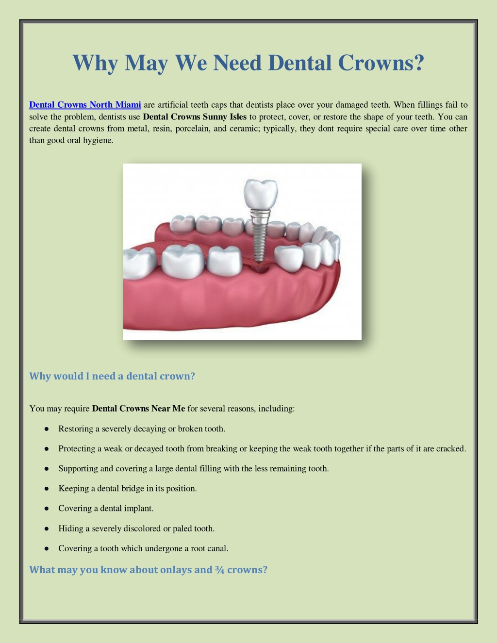 PPT - Why May We Need Dental Crowns? PowerPoint Presentation, free ...